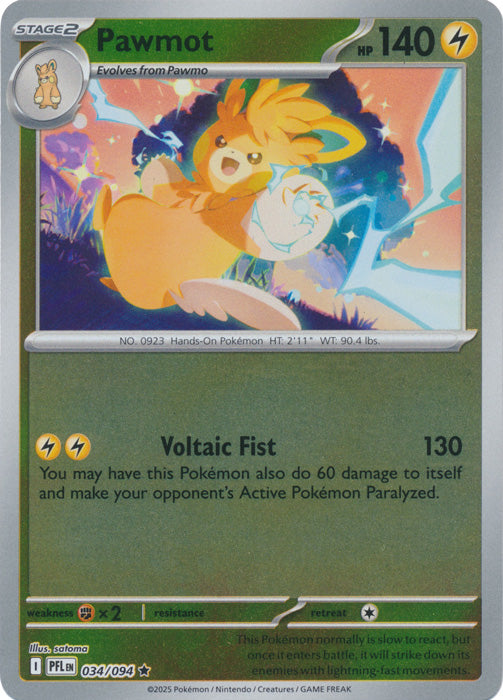 Pawmot - 034/094 - Rare - Reverse Holo