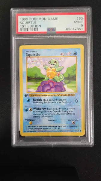 Squirtle - 1st Edition Shadowless - Common MINT PSA 9