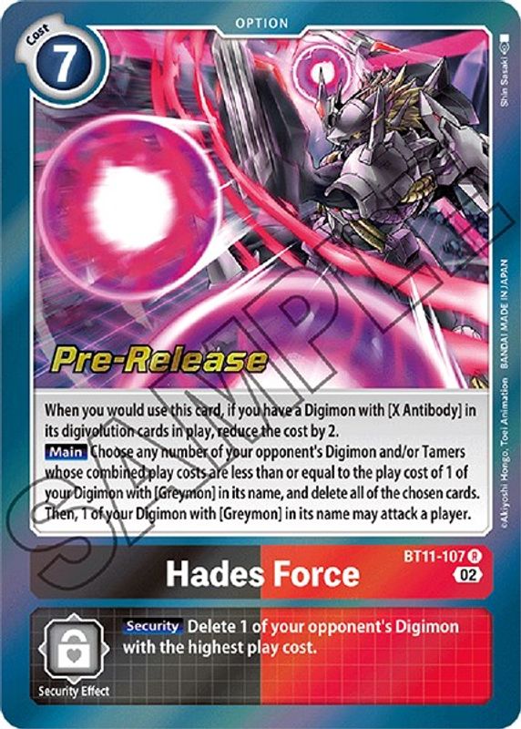 Hades Force - BT11-107 - Rare (Pre-Release)