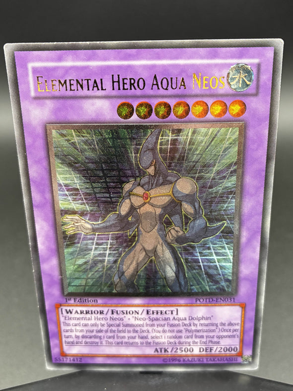 Elemental Hero Aqua Neos - TLM-EN031 - Ultimate Rare - 1st Edition - PLD (UDE Unofficial Silver Stamp)