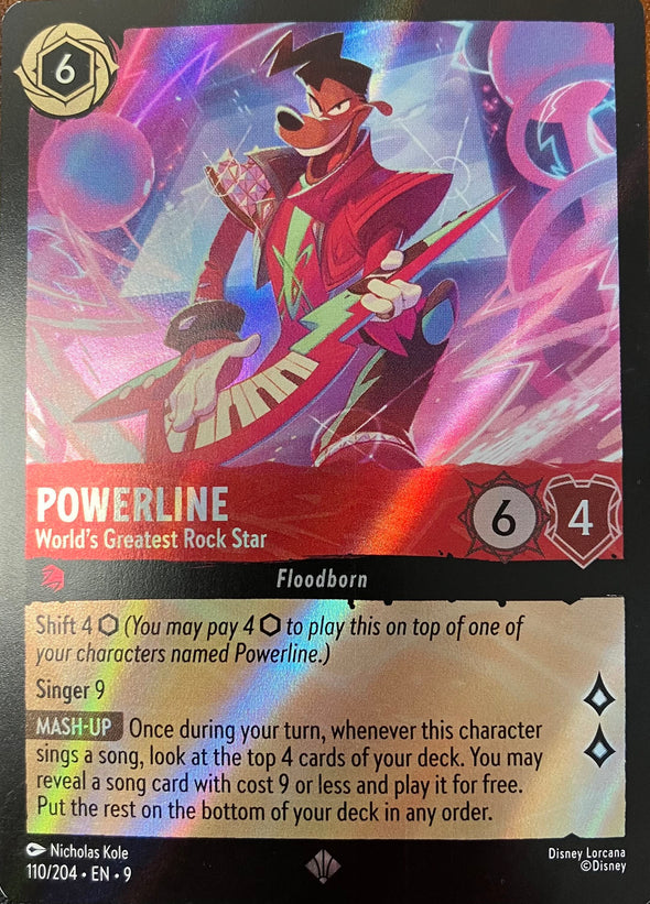Powerline (World's Greatest Rock Star) - 110/204 - Super Rare (Fabled Starter Deck Rainbow Foil)