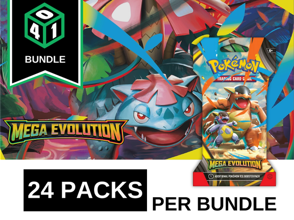 Pokemon - Mega Evolution - Base Set - Sleeved Booster Pack 24 Pack Bundle