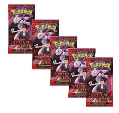 Pokemon - Scarlet and Violet - Destined Rivals - Booster Pack: 5 Pack Bundle