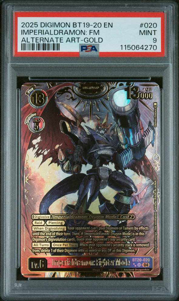 Imperialdramon: Fighter Mode (Textured) - BT20-020 - Super Rare - PSA Mint 9