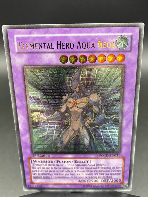 Elemental Hero Aqua Neos - TLM-EN031 - Ultimate Rare - 1st Edition - PLD (UDE Unofficial Silver Stamp)