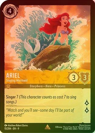Ariel (Singing Mermaid) - 15/204 - Rare (Fabled Starter Deck Rainbow Foil)