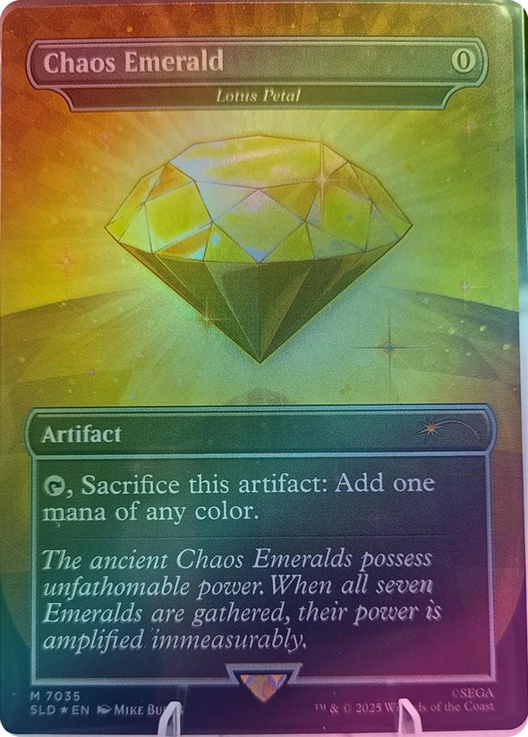 Chaos Emerald // Lotus Petal (7035) - Sonic The Hedgehog Bonus Card - Yellow - (Foil) (SLD)