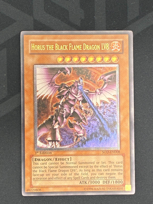 Horus The Black Flame Dragon LV8 SOD-EN008 (1st Edition PLD) Ultimate Rare