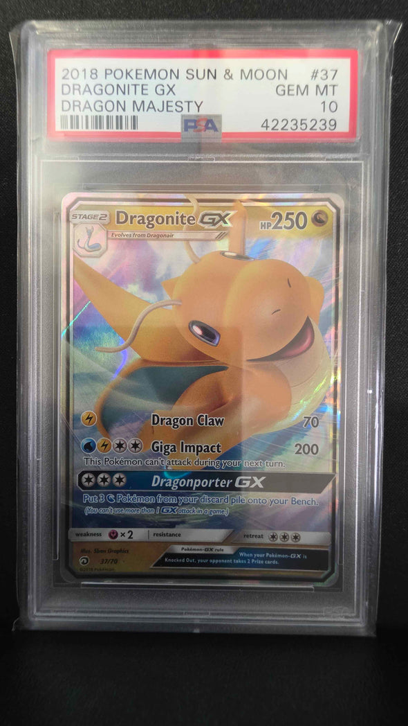 Dragonite GX - Dragon Majesty - Ultra Rare - PSA GEM MT 10