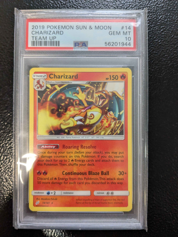 Charizard - Team Up - Rare - PSA GEM MT 10