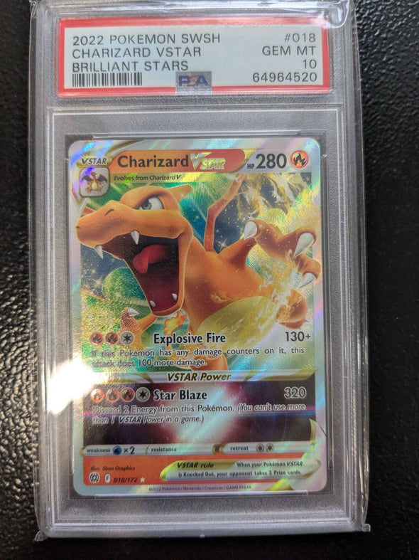 Charizard VSTAR - Brilliant Stars - Ultra Rare - PSA GEM MT 10