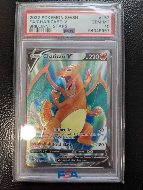 Charizard V - Brilliant Stars - Ultra Rare - PSA GEM MT 10