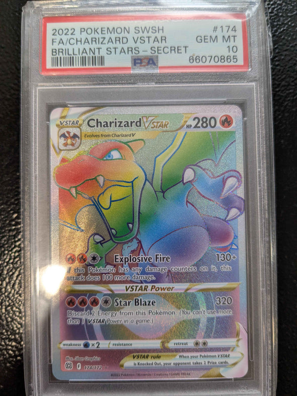 Charizard VSTAR - Brilliant Stars - Secret Rare - PSA GEM MT 10